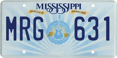 MS license plate MRG631