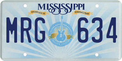 MS license plate MRG634