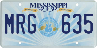 MS license plate MRG635
