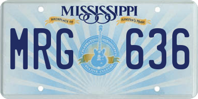 MS license plate MRG636
