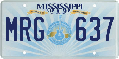 MS license plate MRG637