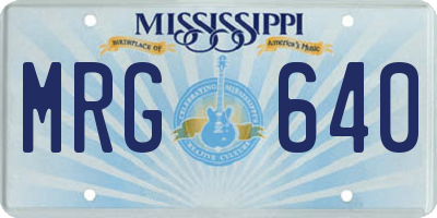 MS license plate MRG640