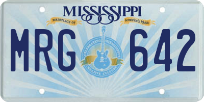 MS license plate MRG642