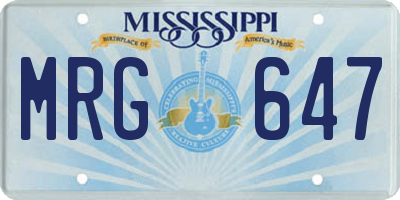 MS license plate MRG647