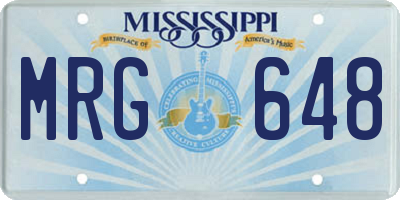 MS license plate MRG648