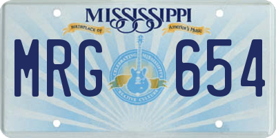 MS license plate MRG654