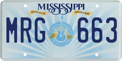 MS license plate MRG663