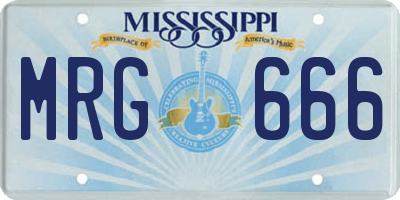MS license plate MRG666
