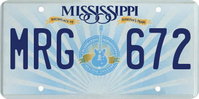 MS license plate MRG672