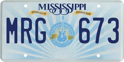 MS license plate MRG673