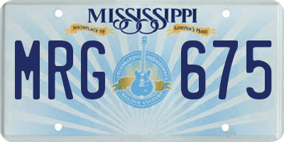 MS license plate MRG675