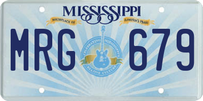 MS license plate MRG679