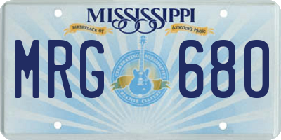 MS license plate MRG680