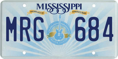 MS license plate MRG684
