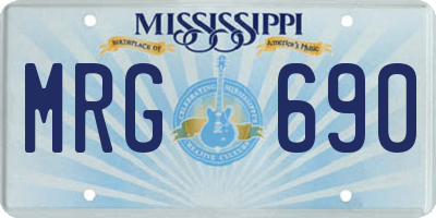 MS license plate MRG690