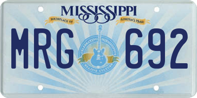 MS license plate MRG692