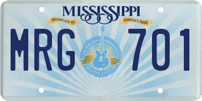 MS license plate MRG701