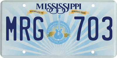 MS license plate MRG703