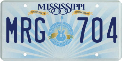 MS license plate MRG704