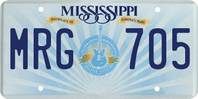 MS license plate MRG705