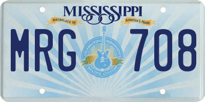 MS license plate MRG708