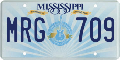 MS license plate MRG709