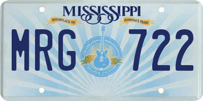 MS license plate MRG722