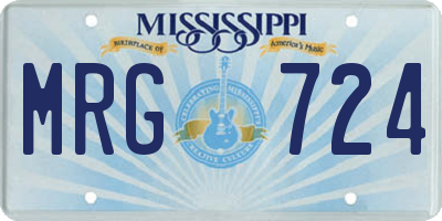 MS license plate MRG724