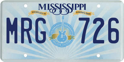MS license plate MRG726