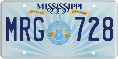 MS license plate MRG728