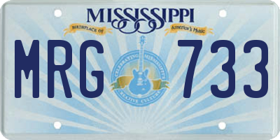 MS license plate MRG733