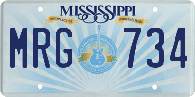 MS license plate MRG734