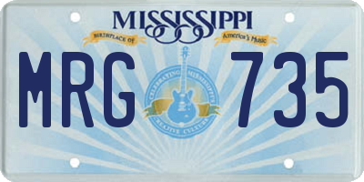 MS license plate MRG735