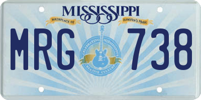 MS license plate MRG738