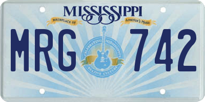 MS license plate MRG742