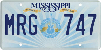 MS license plate MRG747