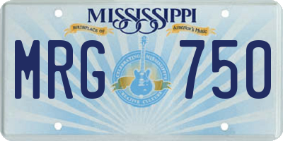 MS license plate MRG750