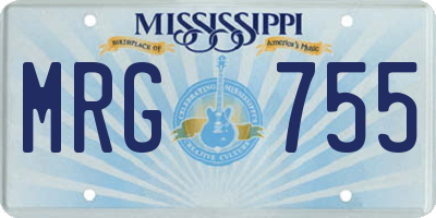 MS license plate MRG755