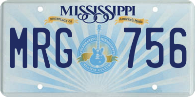 MS license plate MRG756