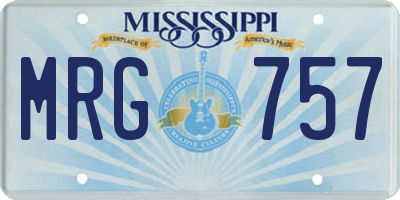 MS license plate MRG757