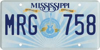 MS license plate MRG758