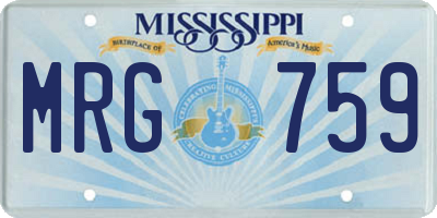 MS license plate MRG759