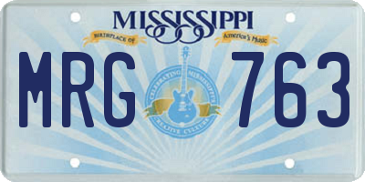 MS license plate MRG763