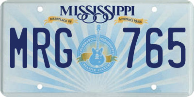 MS license plate MRG765