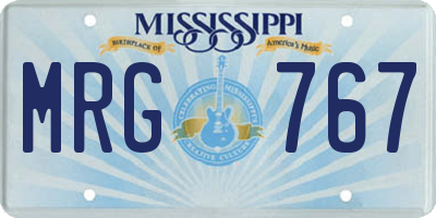 MS license plate MRG767