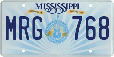 MS license plate MRG768