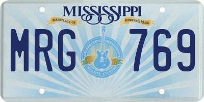MS license plate MRG769