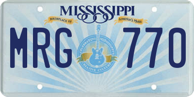 MS license plate MRG770
