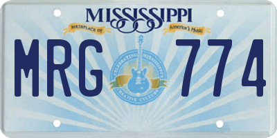 MS license plate MRG774