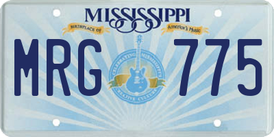 MS license plate MRG775